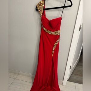 Alyce Paris one shoulder gown